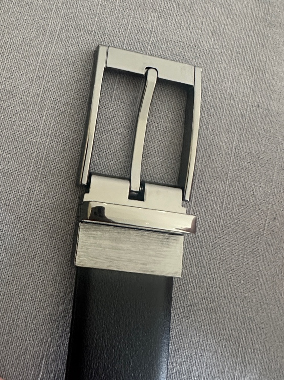 Sale- Men’s Black Leather Belt with Silver Buckle